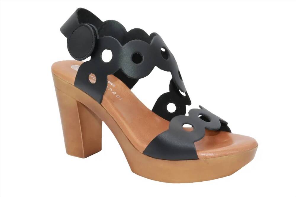 NEW ERIC MICHAEL women's sienna heeled sandal in black